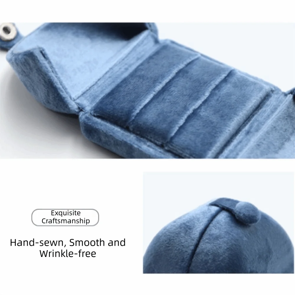 New Velvet Storage Box Double Door Multi-functional Holder Solid Color Jewelry Display Box Jewelry Organizer