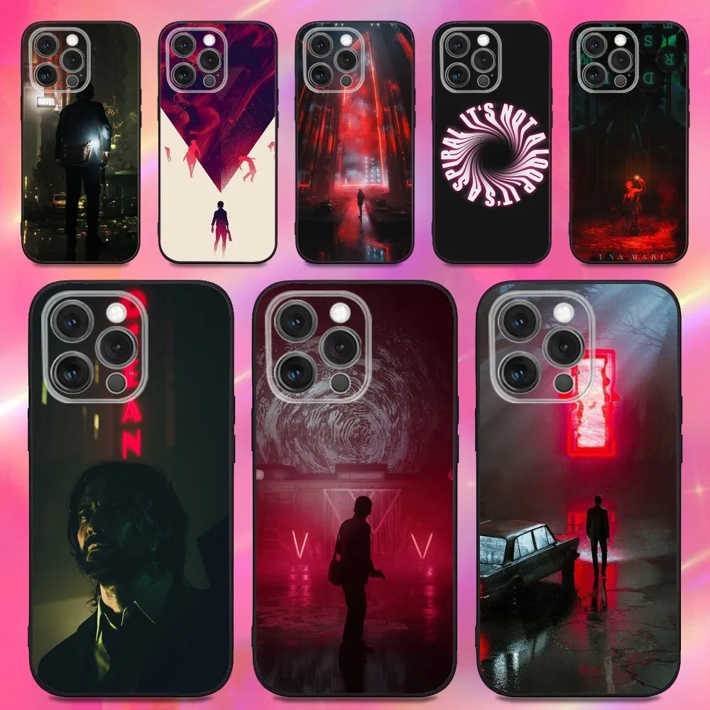 

A-Alan W-Wake 2 Game Phone Case For iPhone 16,15,14,13,12,11,Pro,Max,Plus,X,XS,XR,SE,8,7,Mini,Soft Silicone Black Case