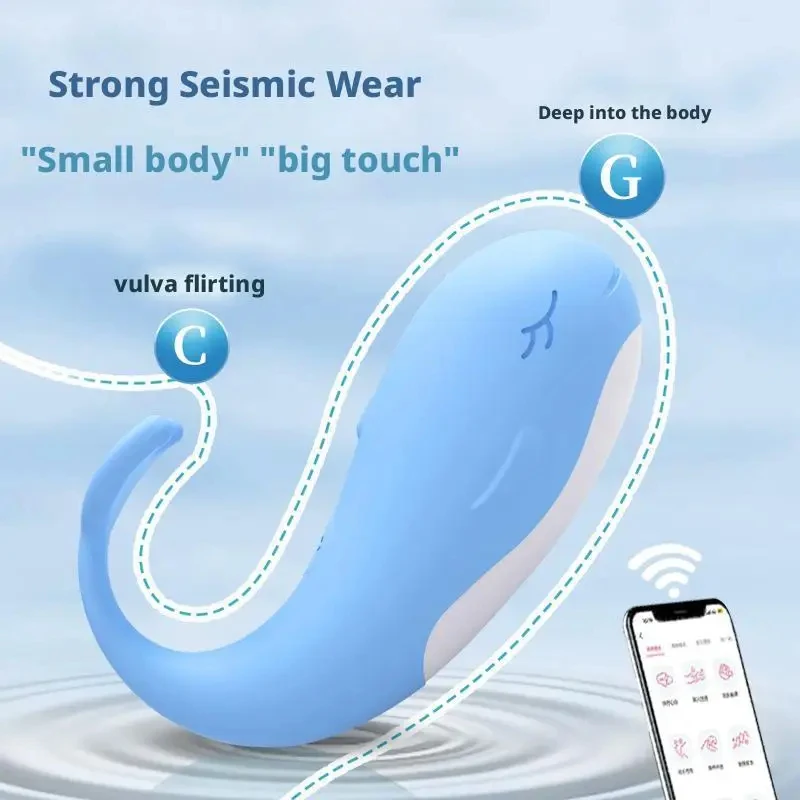 Little whale Wireless Jump Egg Remote control Flirting Masturbation False penis G-spot stimulation Vibrator for women Sex toys view 3