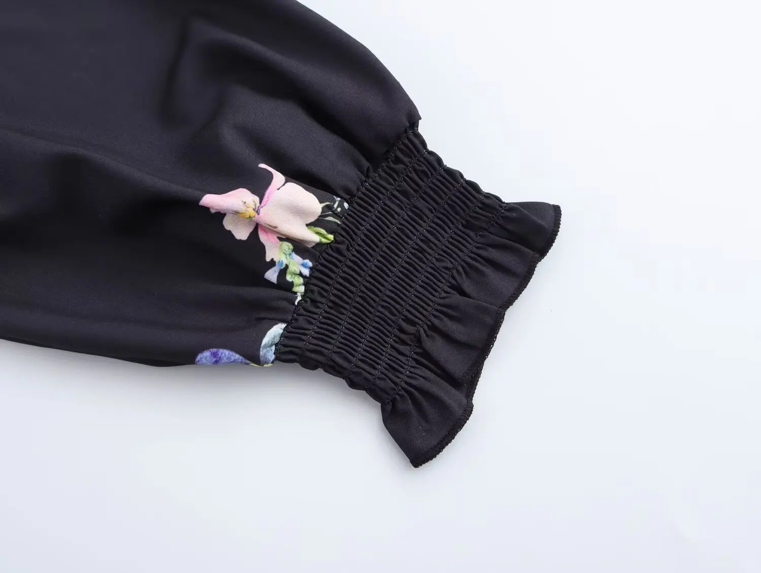 Robe Mi-Longue à Col à Revers et Taille artificiel astique pour Femme Vêtement Noir à Imprimé Floral Rétro, Collection Printemps et Été 2025