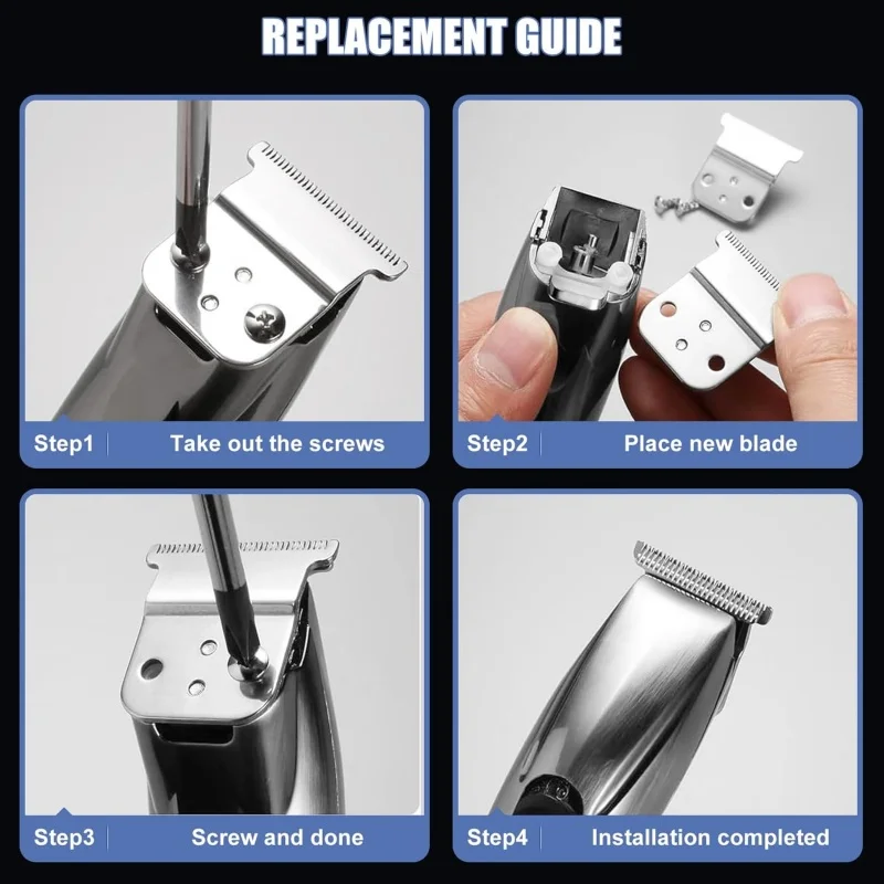 شفرة T بديلة احترافية متوافقة مع أداة تشذيب Andis Slimline Pro Li D7، D8، D7 # 32655، د8 # 32105, # 32400 #5
