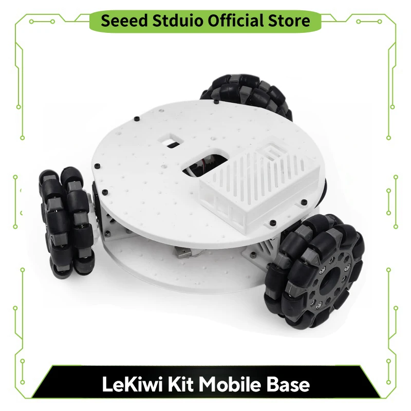 قاعدة متنقلة LeKiwi Kit مع أجزاء وبطارية مطبوعة ثلاثية الأبعاد، 12 فولت، محرك متعدد الاتجاهات، متوافق مع Raspberry Pi 5 لتشغيل LeRobot