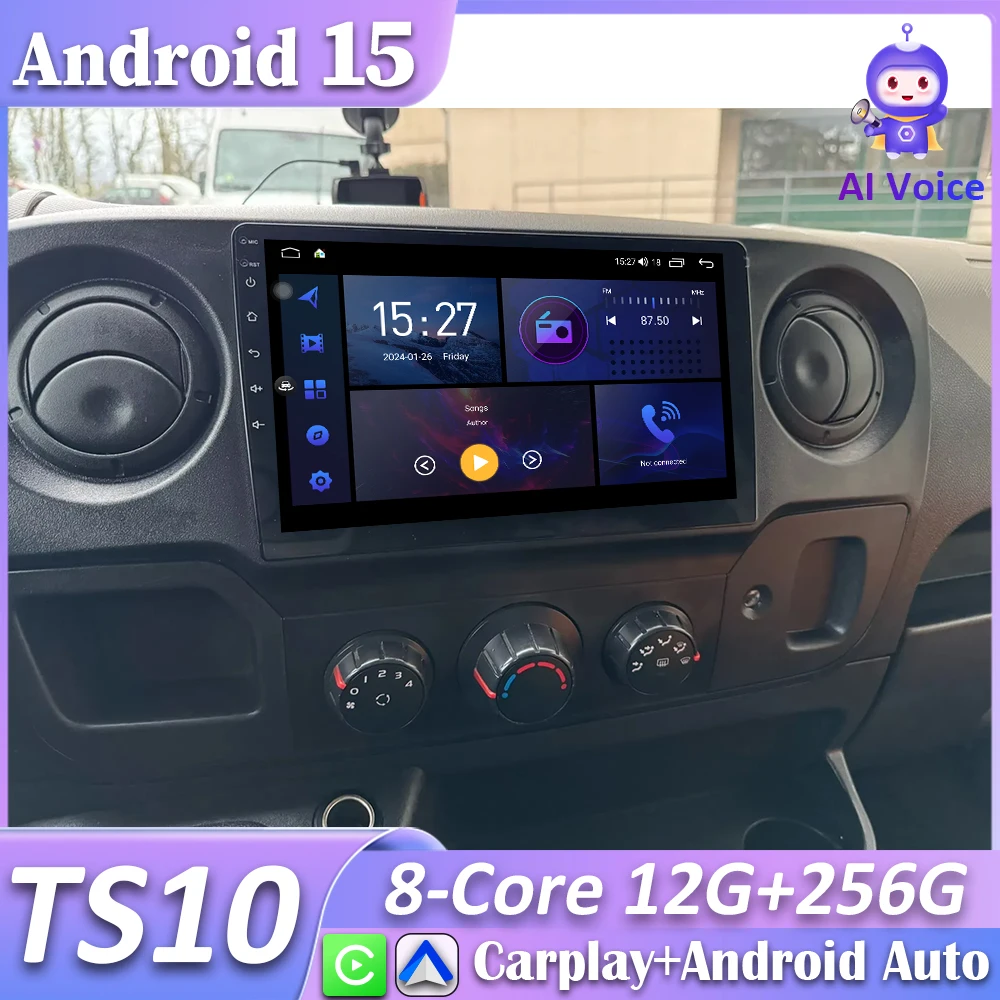 Para nissan nv400 para opel movano renault master iii 3 2010-2019 rádio do carro carplay gps android auto 5g wifi 2k estéreo não 2din