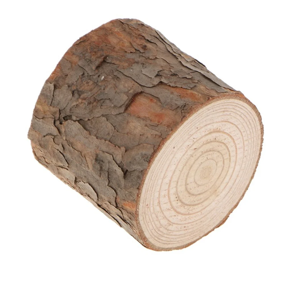 

4Pcs Natural Wood Stump Holder Handcrafted Wooden Tea Light Stand for Bar Cafe Wedding Decoration Craft Ornament Wood