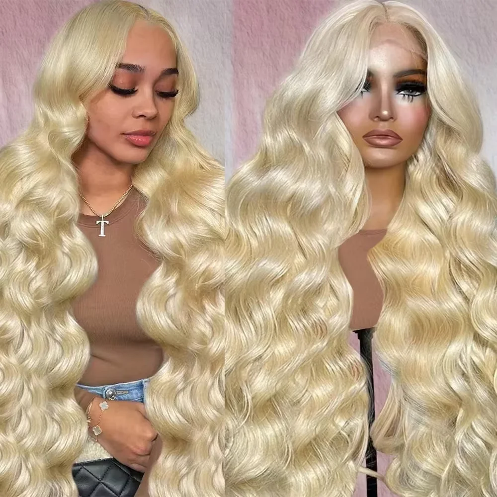 

42 Inch Brazilian 613 Blonde Body Wave 100% Human Hair HD Transparent 13x6 Lace Frontal Wigs 30 38 Inch Lace Front Wig For Women