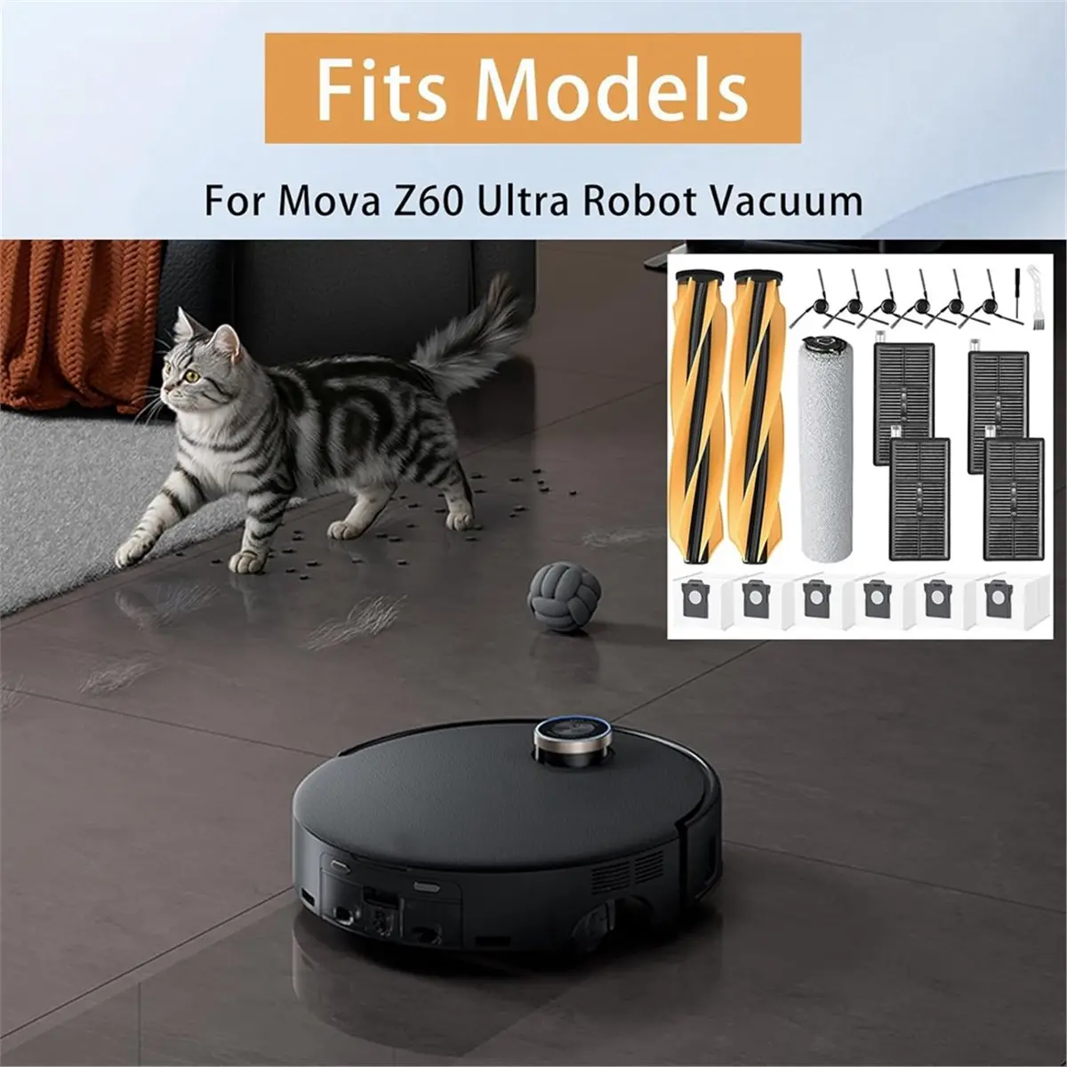 

Винтажные/21 шт., основная щетка, роликовая швабра, мешки для пыли, фильтр с боковой щеткой для деталей робота-пылесоса Z60 Ultra