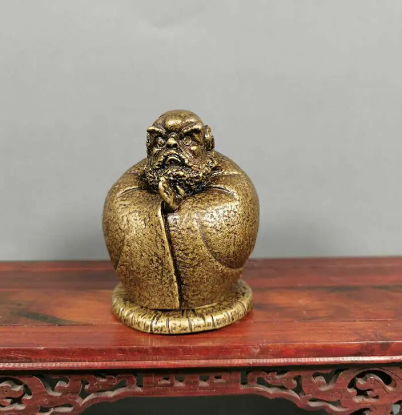 

Chinese Buddhism Brass Copper Arhat Seat Damo Bodhidharma Dharma Buddha Statue