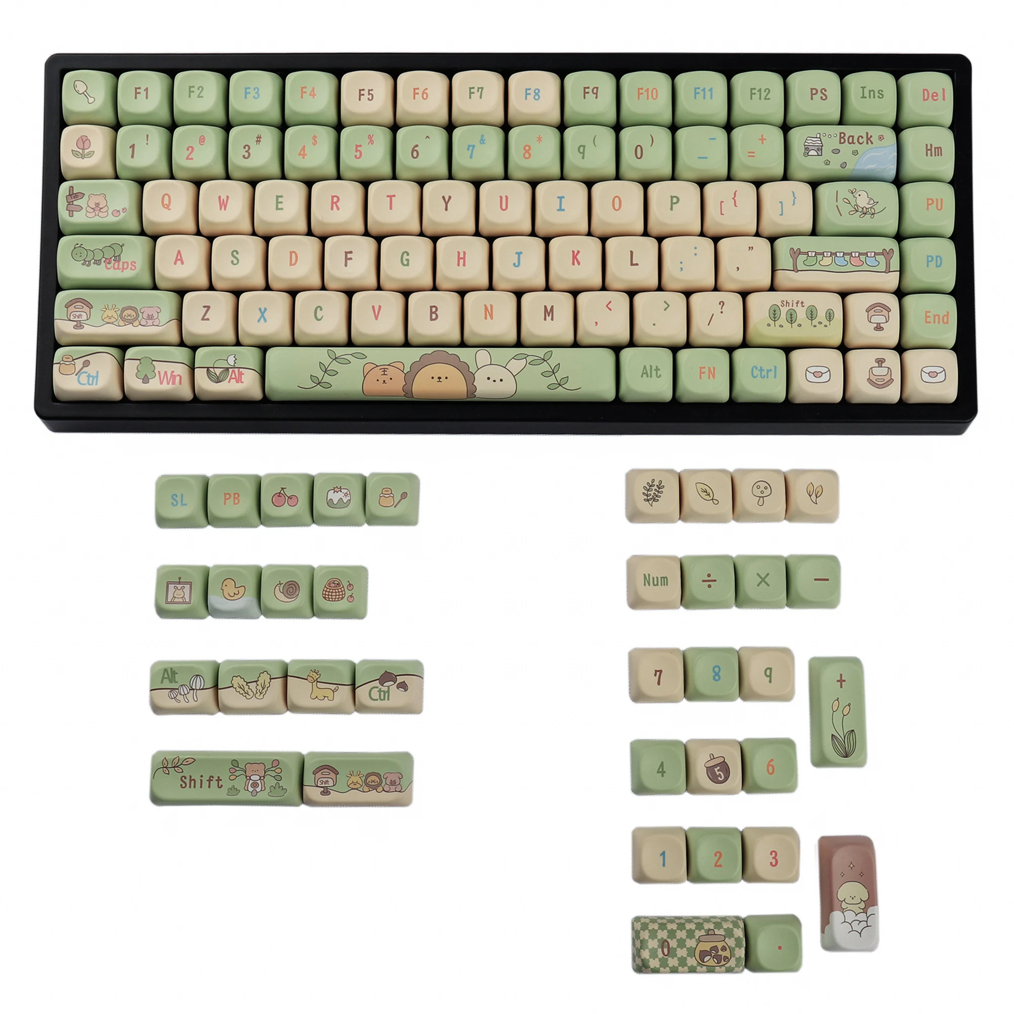 Animation childhood theme keycaps MOA highly mechanical keyboard PBT sublimation keycaps 60/68/84