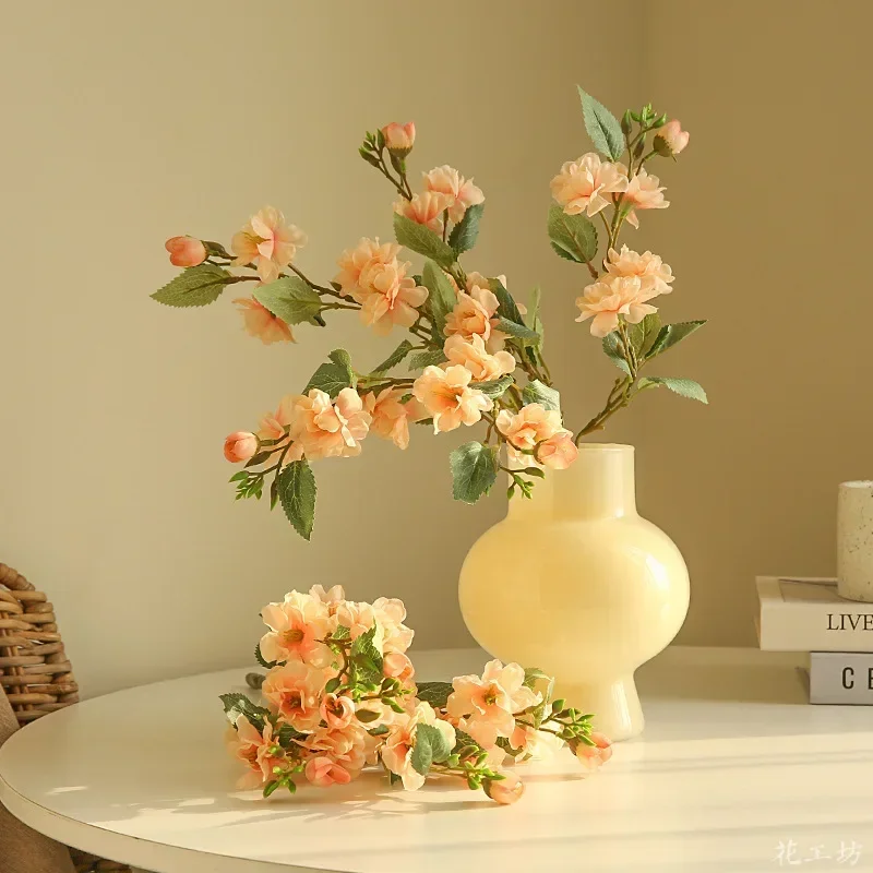 Auditorium Decoration Silk Simulation Camellias Bouquet Fake Flowers Office Decorative Artificial White Camellia Flower Plant