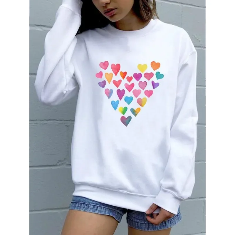 Women\'s Slim Fashion Printed Butterfly White Hoodie Streetwear Women Sweatshirts Aesthetic Sweatshirt
