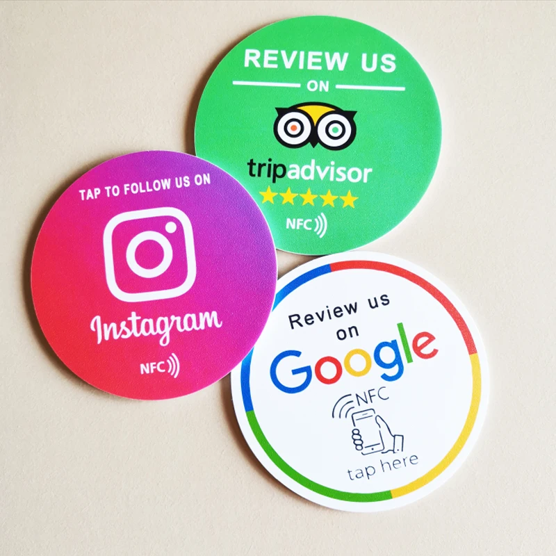 

NFC Sticker Tripadvisor NFC Sticker Increase Your Reviews Big Size Diameter 100mm