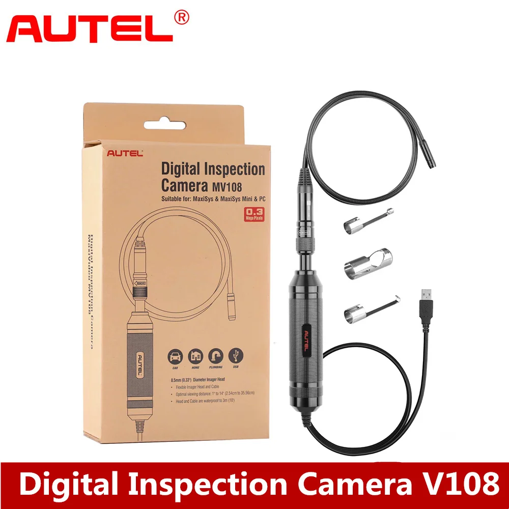 

Original Autel MaxiVideo MV108 MV108S 8.5mm Digital Inspection Camera for MaxiSys Tablet Kit