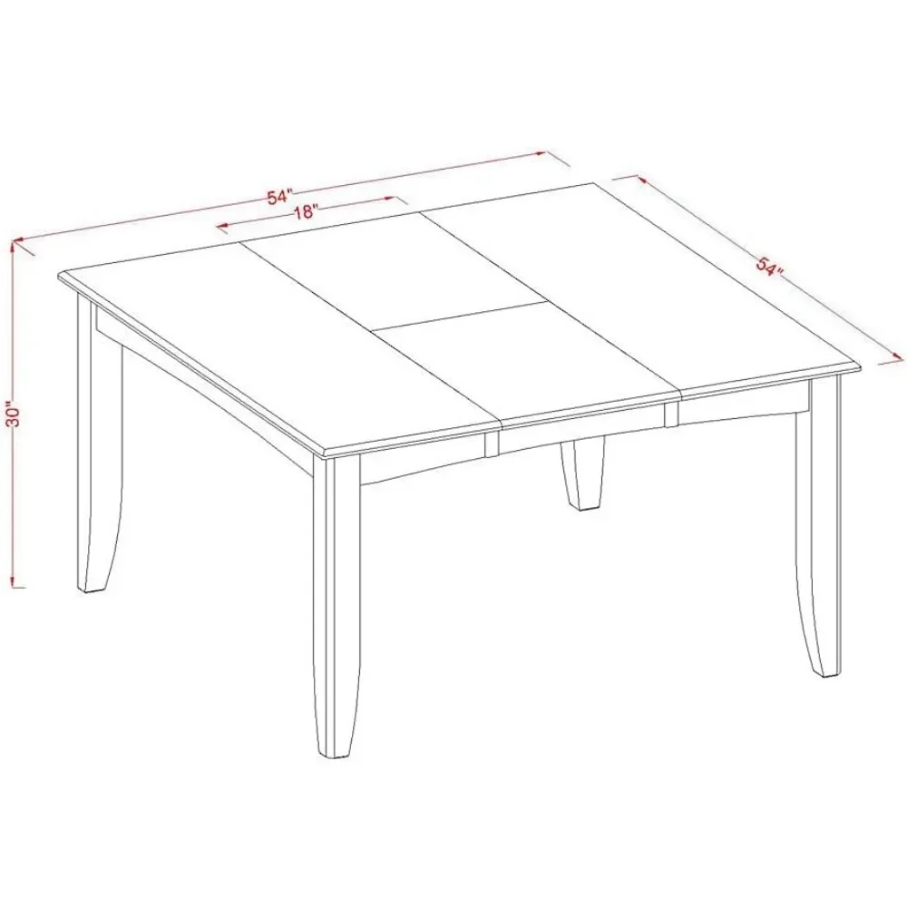 9 Piece Dining Table Set, Includes A Square Dinings Room Table with Butterfly Leaf and 8 Wooden Seat Chairs, Dining Room Set