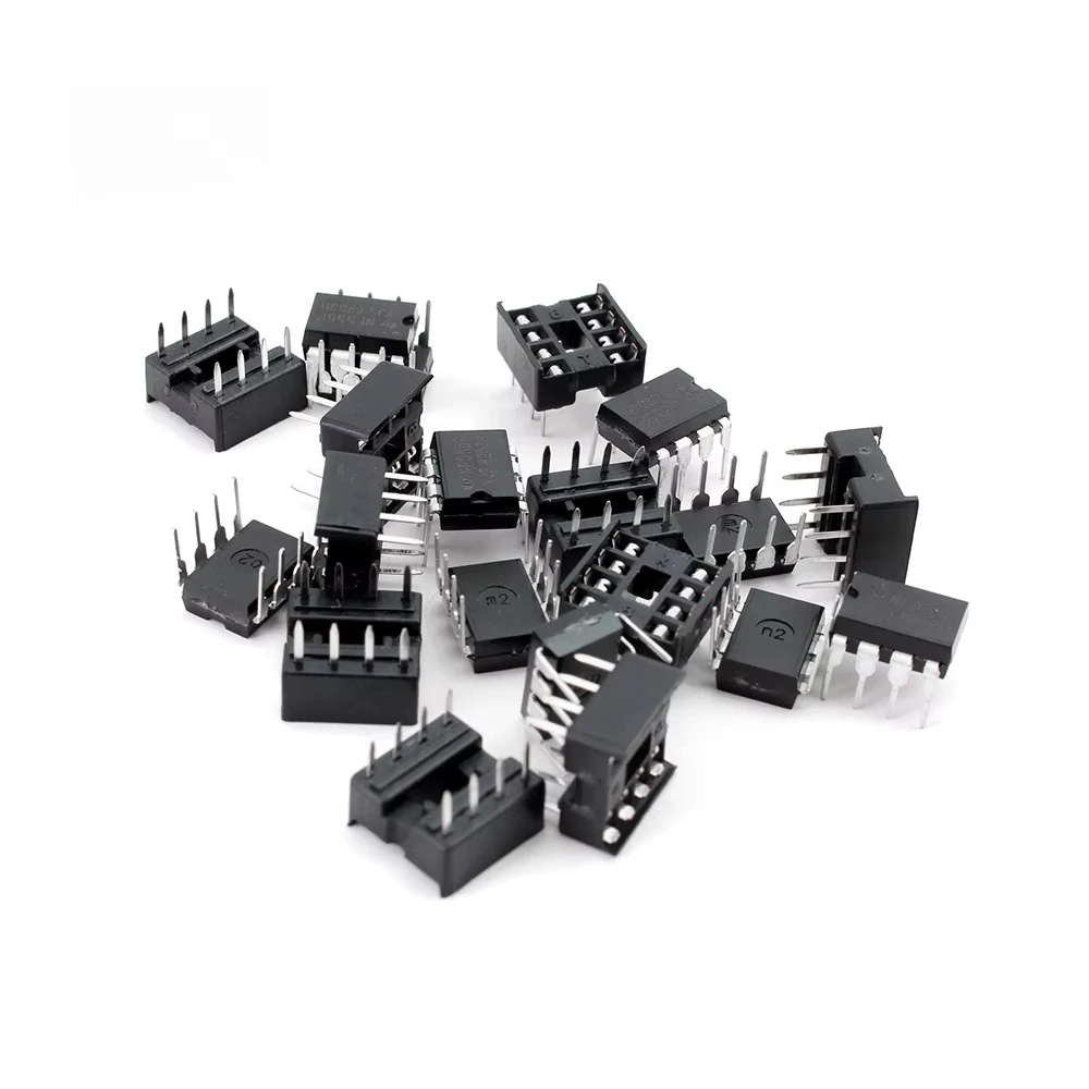 20 buah NE555 NE555P Timer pemrograman osilator Chip IC 555 & 8 Pin DIP Kit soket (masing-masing 10)