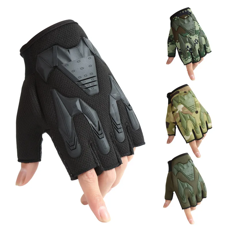 

Half Finger Gloves Men Outdoor Military Style Anti Slip Wear Resistant Cycling Fitness Training Sports Motos Protection Gloves