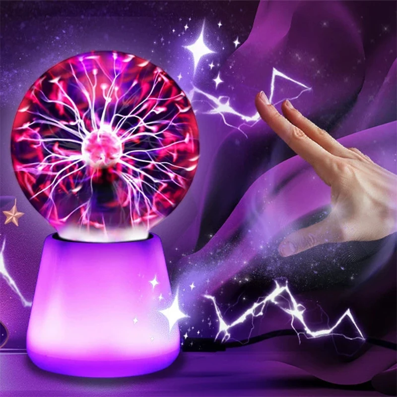 

USB Electrostatic Plasma Ball Mood Light, Magic Lightning Ball Touch Sensitive Night Light, Magic Ball Ambient Ion Light for Kid