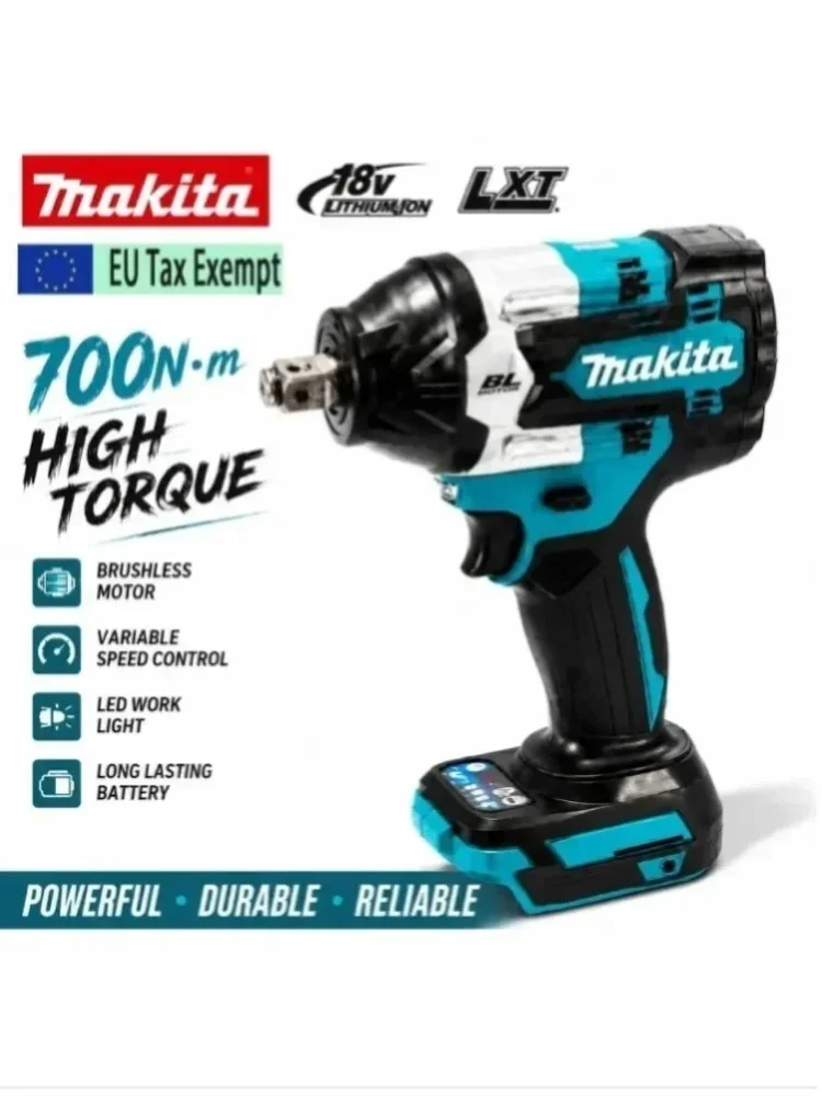 Für Makita DTW700 18V Bürstenloser Schlagschrauber |   Leistungsstarkes Akku-Drehmomentwerkzeug mit 6,0-Ah-Akku & DTW700 Akku-Schlagschrauber 18V 6,0-Ah-Akku Bürstenloser Motor Hochdrehmoment