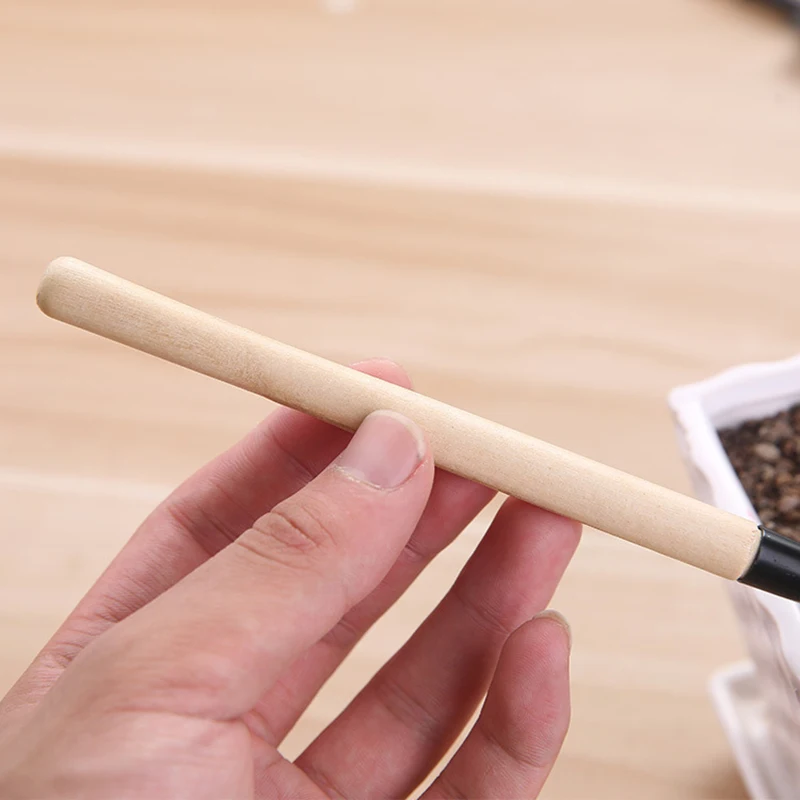 3 個セットミニガーデニングツール木製ハンドルシャベル植物を植えるための屋内鉢植え花庭植物ツール