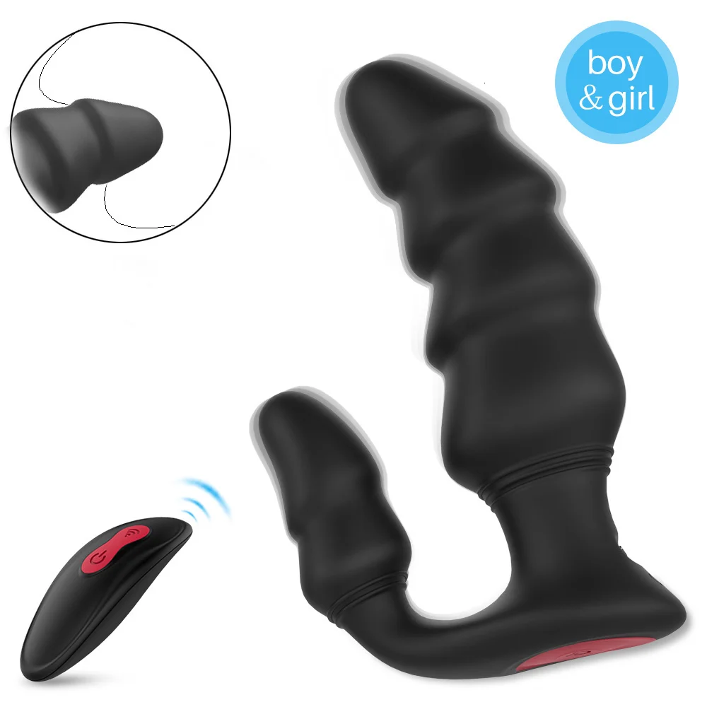 

Vibrating Prostate Massager Men Anal Plug Waterproof 9 Stimulation Patterns Powerful Motors Butt Silicone Sex Toys For Adults