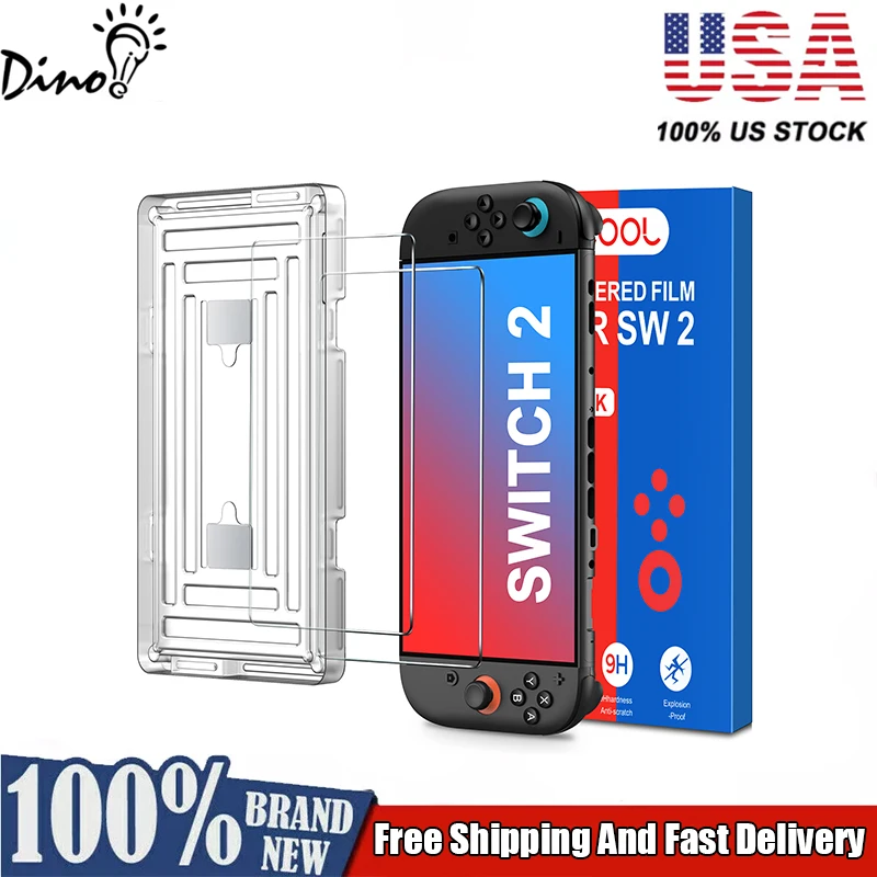 DinoFire SP100 Glass Protector 9H for switch2 for SW2 With Glass Protector film sticking tool for SW2 accessories