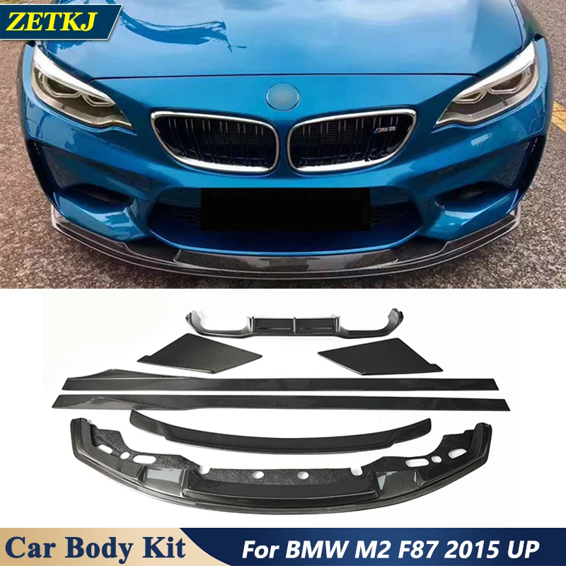 

MT Style Carbon Fiber Material Front and Bumper Lip Rear Diffuser Spoiler Side Skirts For BMW M2 F87 2015+ Car Tuning