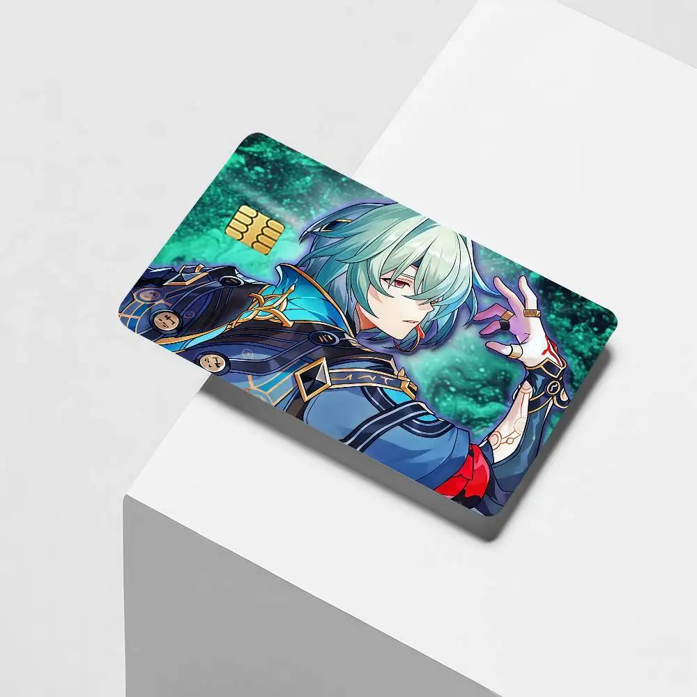 Honkai Star Rail Anaxa Credit Card Decorative Card Stickers Suitable For Bank Cards Metro Transit Anti-scratch Gift 4PCS