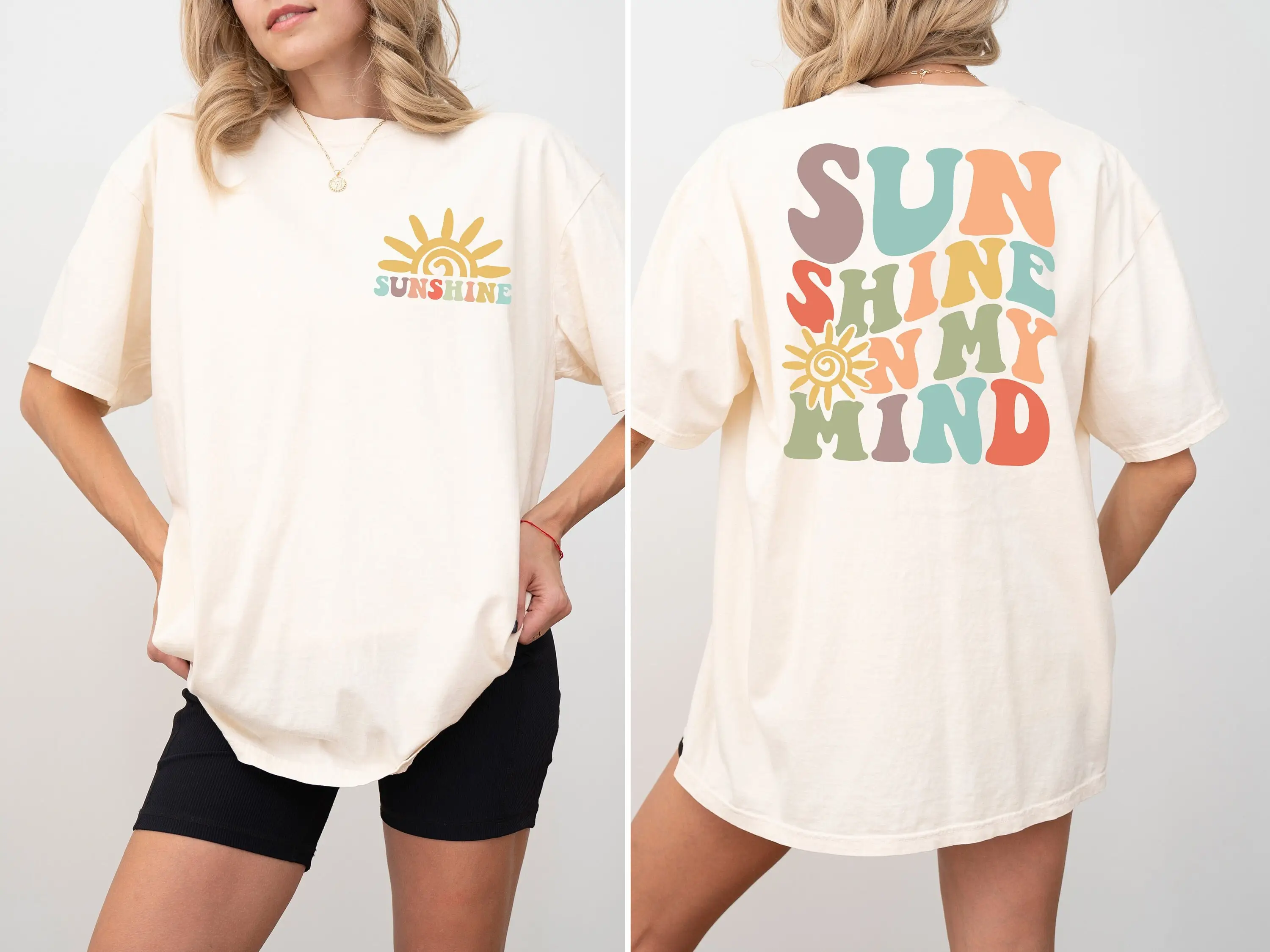 

Sunshine On My Mind T Shirt Summer Beach Vacation Hello Travel Sunset Aloha