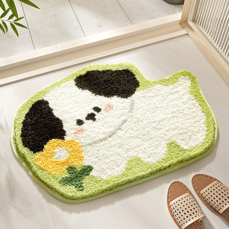 50*64cm Foot Mat Cartoon Cute White Cat Carpet Super Bbsorbent Slip-resistant Doormat Entrance Toilet Home Decoration Bath Mats