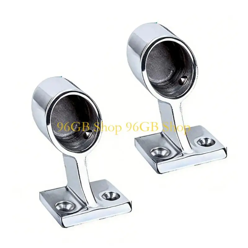 96GB 2pcs 60° Bracket Stanchion for Boat Yacht End/Center/Front Hand Mount Fitting Heavy Duty Marine Hardware Stainless