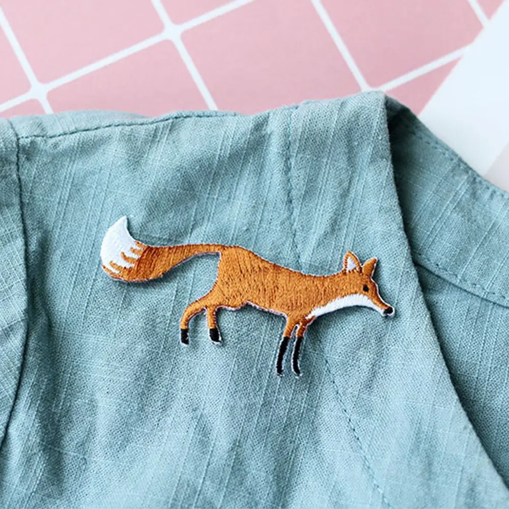 Fox Applique Embroidery Apparel Fox Patch Clothing Repair Patches DIY Phone Case Handmade Animal Patches Jeans Trim