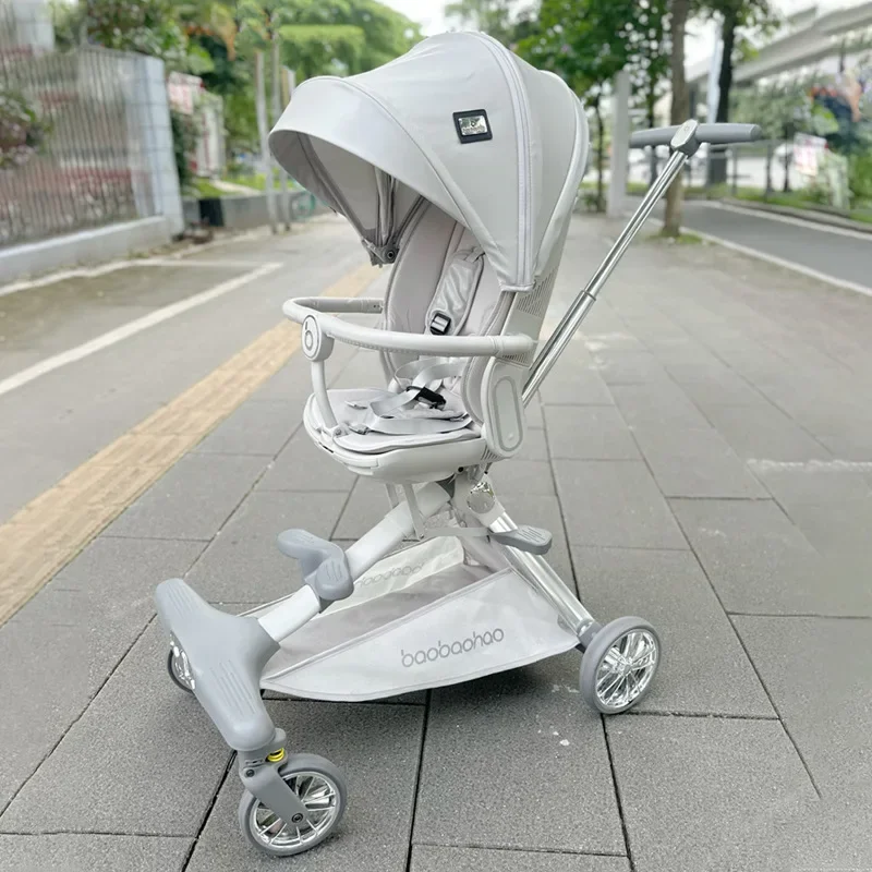 V9 Walking Baby Kinderwagen Zwei-Wege zum Sitzen Liegen Schlafen Leichter Klappwagen Hochlandschaft Baby Walking Artefakt