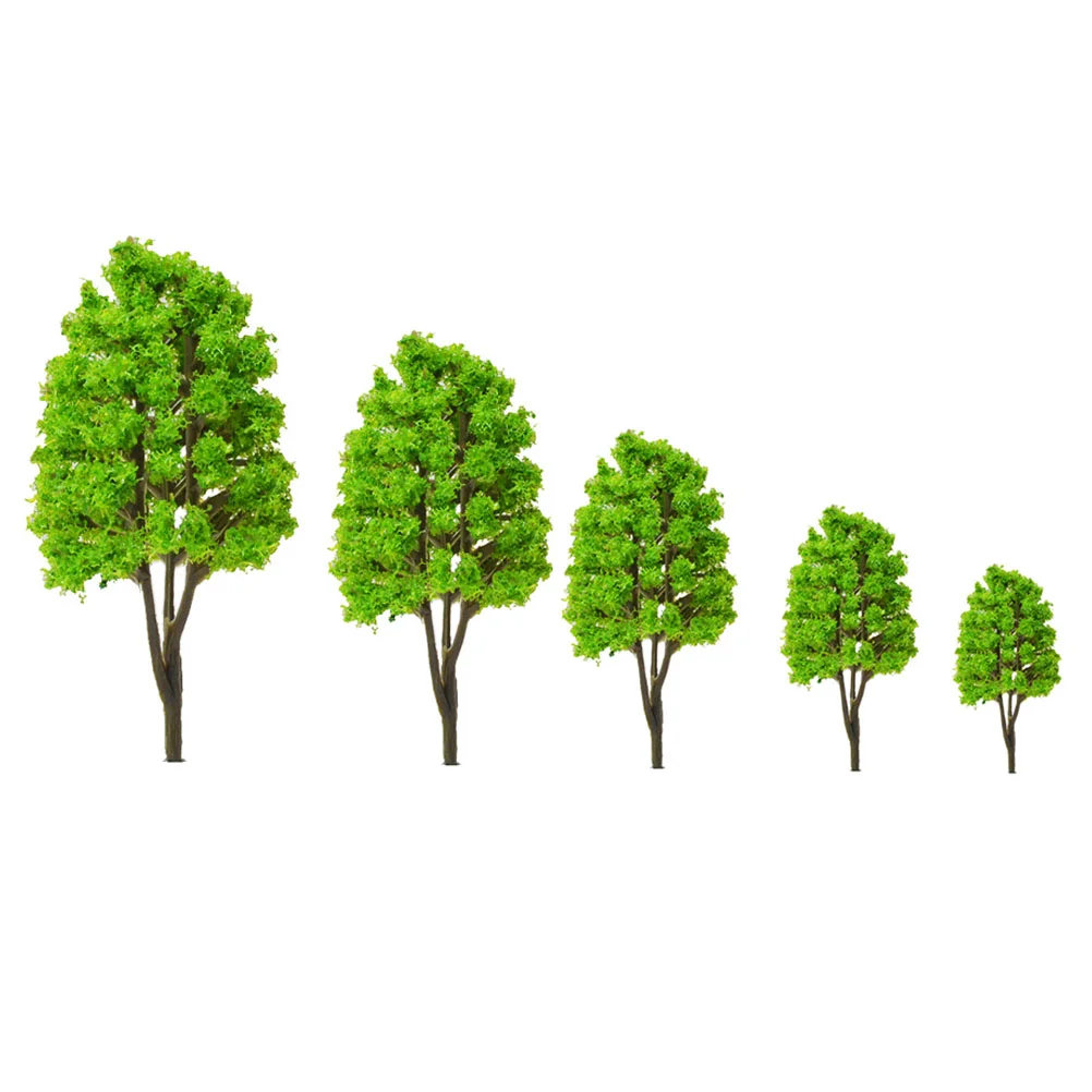 

10 PCS Small Tree Model Sand Table Ornament Scene Decor Decorate Plastic Street Imitation Miniature Realistic Child