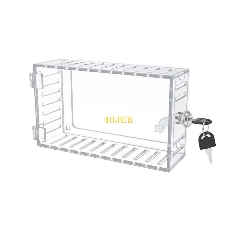 

40JE Thermostat Lock Box With Key Transparent Large Thermostat Protector Guard Cover