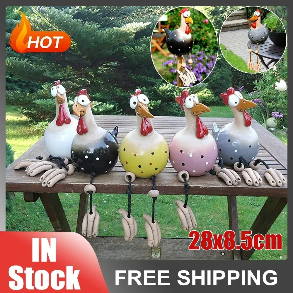 

Big-eyed Chicken Classic Figurine Garden Supplies Long Feet Decor Statue Craft Handicraft Perfect Gifts for Outdoor Indoor Yard