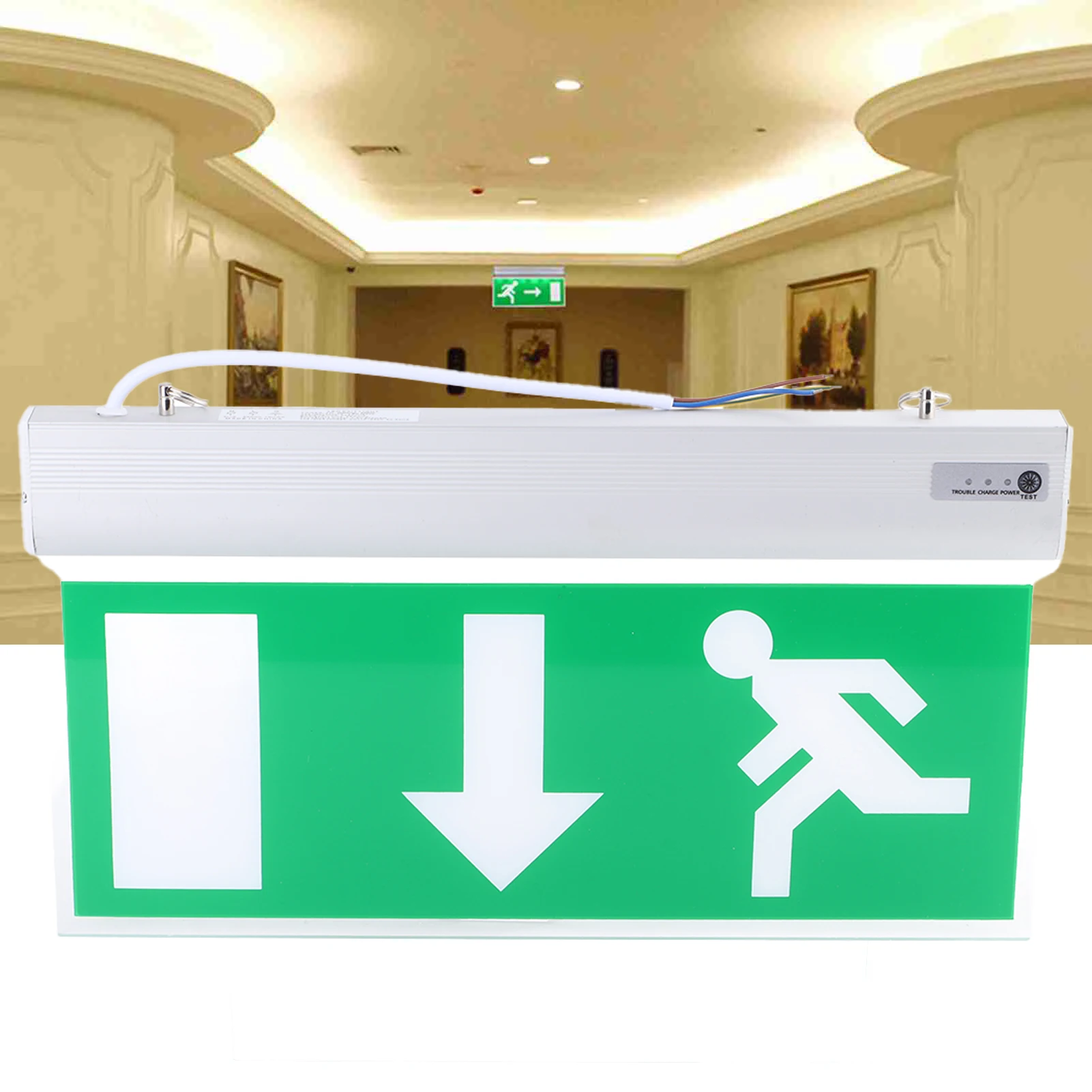 Acrylic LED Emergency Exit Lighting Sign Safety Evacuation Indicator Light 110‑