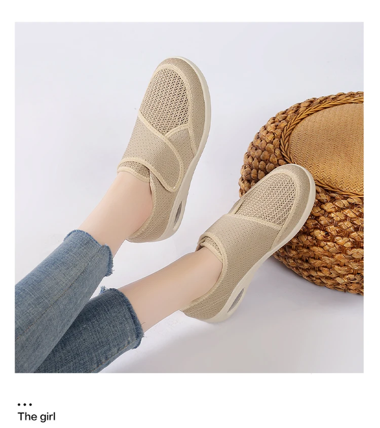 Damen-Sneaker Orthopädische Schuhe für Breite Füße Geschwollene Füße Geh- und Freizeitschuhe Daumenkorrektur Anpassbare Weiche Bequeme Diabetiker-Damenschuhe – Detail 14
