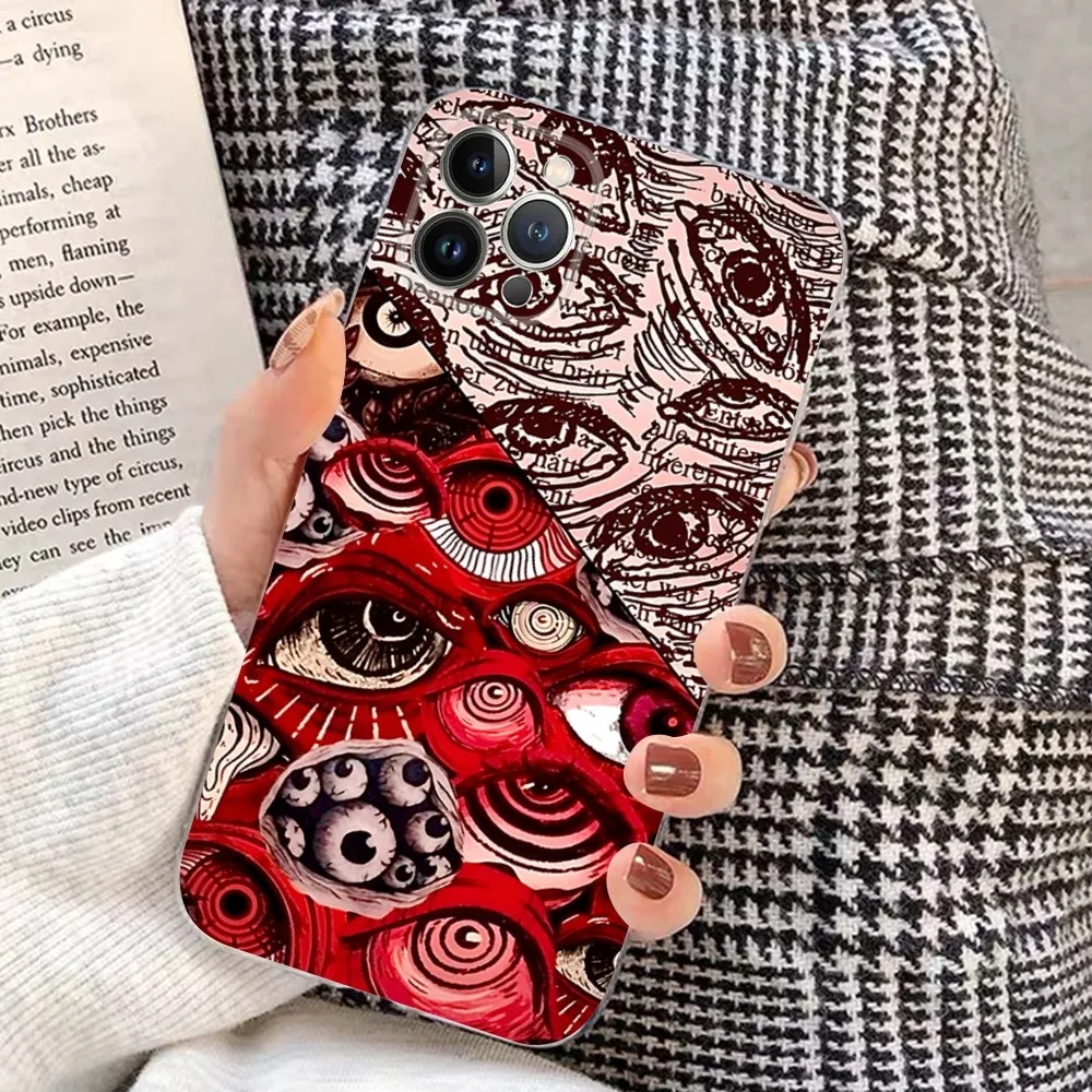 Spooky Scary Red Eye Phone Case For IPhone 16 15 8 7 6 6S Plus X SE XR XS 14 11 12 13 Mini Pro Max Mobile Case