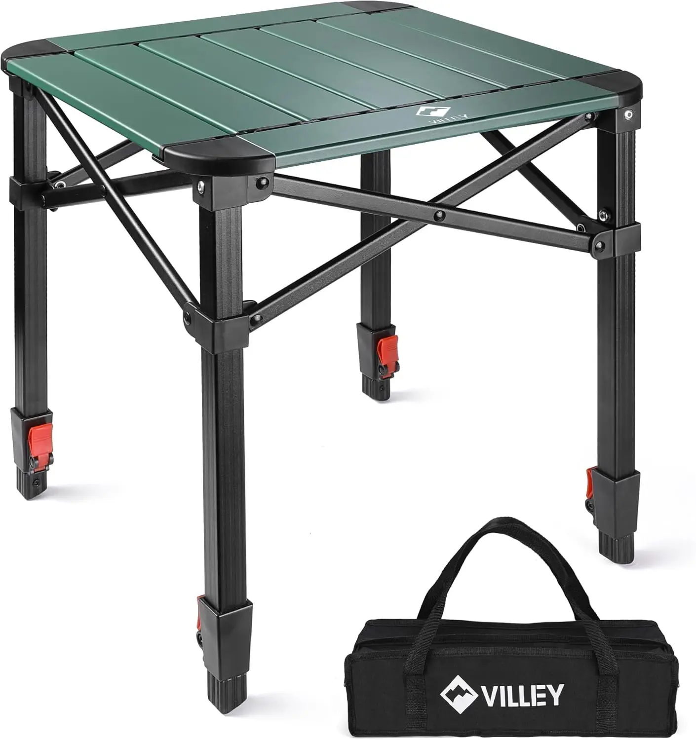 

Folding Camping Square Table with Carry Bag Lightweight Aluminum Adjustable Square Table for Outdoor Camping Picnic Backyards BB