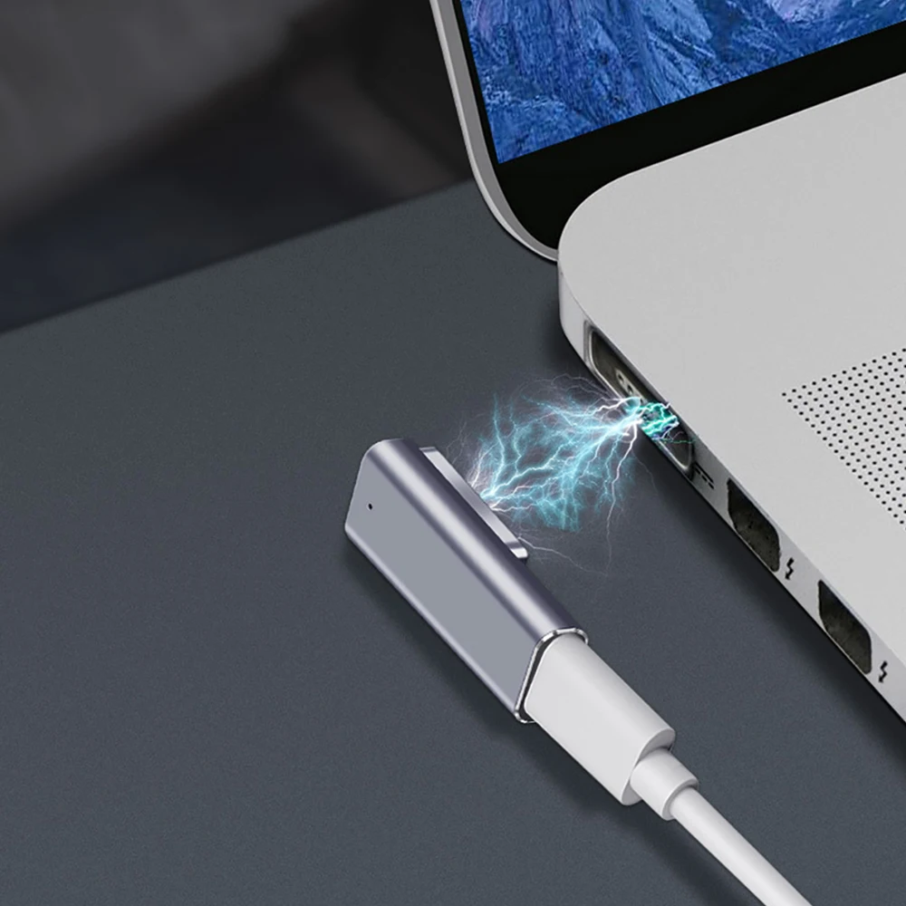NEW Portable LED Aluminum Alloy PD Fast Charging Conversion Type-c To For Magsafe2 Adapter For Macbook Air/pro Laptop