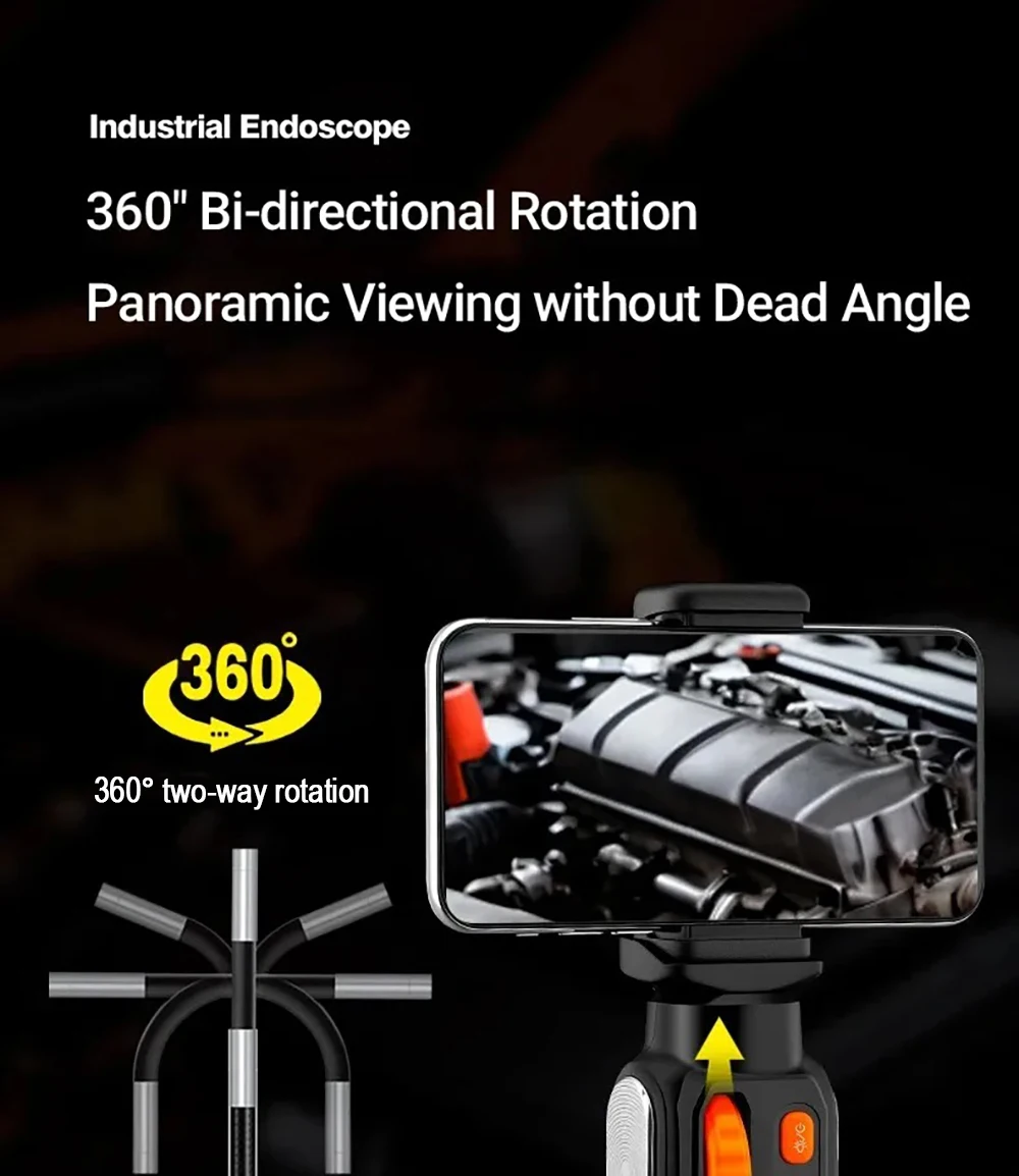 Neue 4K UHD Gelenk-Boreskop-Endoskopkamera 360 ° Gelenkige Inspektions-Boreskopkamera IP67 für Android/iOS-Telefone – Detail 7