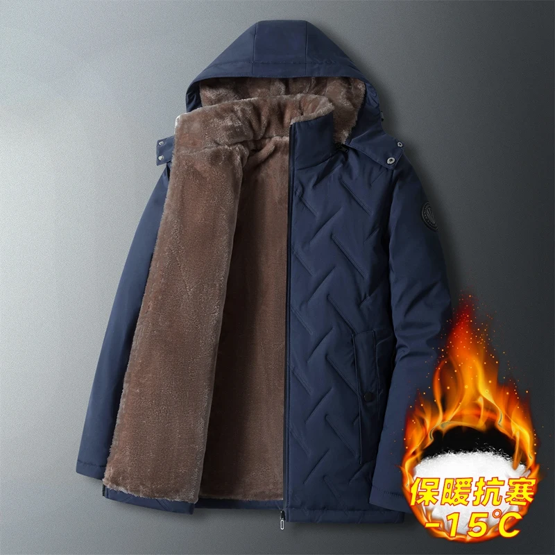 Parka Men Coats Nice Winter Jacket Men Thicken Hooded Waterproof Outwear Warm Coat Fathers' Clothing Casual Men's Overcoat