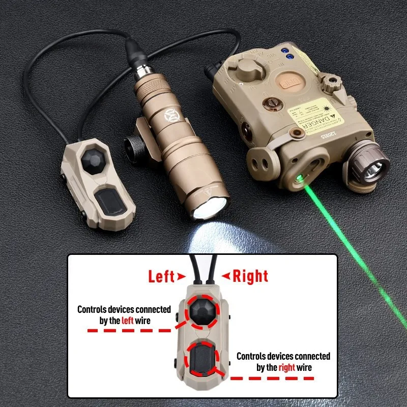 Airsoft Axon Tactical Dual Function Pressure Remote Switch Tail For PEQ15 DBAL-A2 M300 M600 Flashlight SF/2.5/3.5/CRANE PLUG Swi