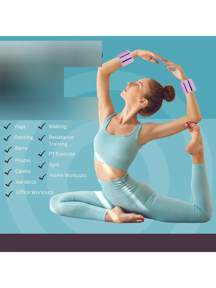 Wrist Ankle Weights Wearable Adjustable Arm Leg Weights Bangles Weighted Pilates Weight Bracelet for Yoga Barre Walking Gym
