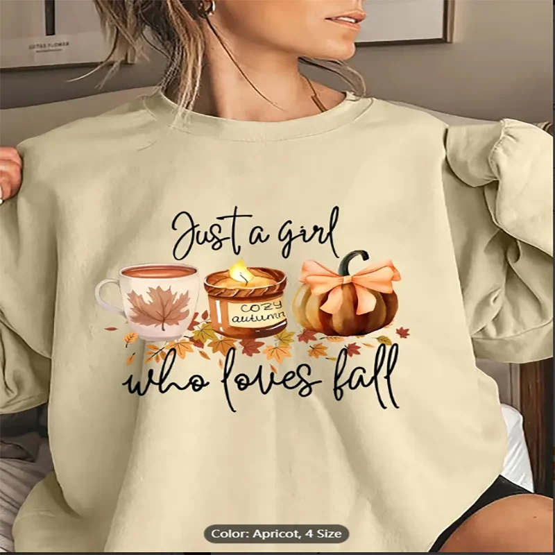 

Уютная толстовка с принтом тыквы и специй для женщин, повседневный пуловер с круглым вырезом и длинными рукавами, идеально подходящий для осени и зимы, чистый хлопок