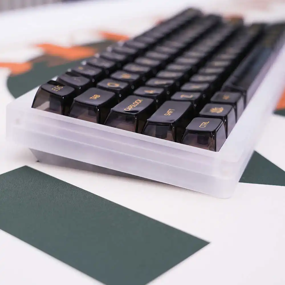 Rule60 V2 عدة لوحة المفاتيح الميكانيكية 60% التصنيع باستخدام الحاسب الآلي بأكسيد الألومنيوم علبة أكريليك مجموعات ربط السيراميك الارضي نوع C عبر 1.2 مللي متر PCB PC لوحة HHKB مخصص