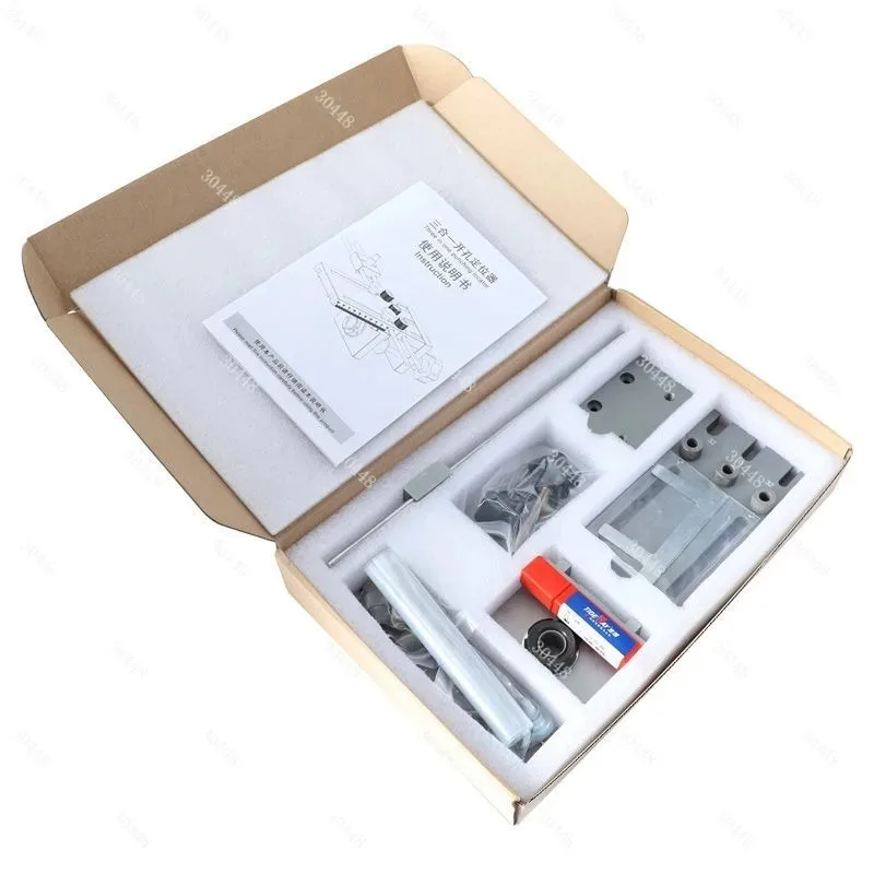 3-in-1 Wood Drill Hole Cutter Dowel Connector Jig Fast Positioning for Panel Furniture