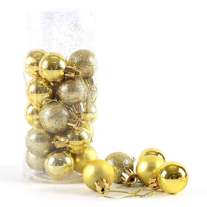 

(24 pieces/bag) 28mm Christmas ball electroplated ball plastic New Year holiday party decoration atmosphere photo pendant DIY
