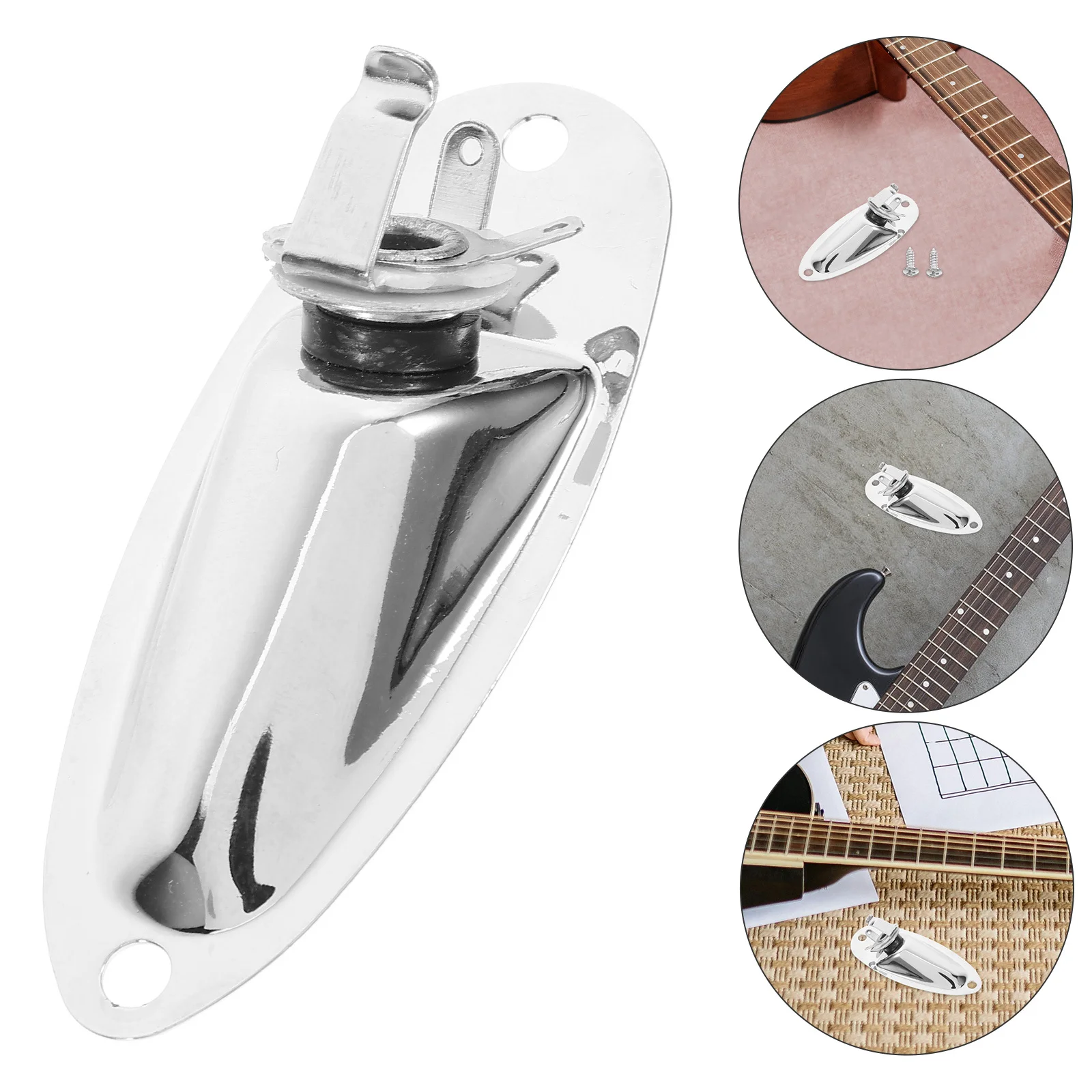 

1 Set Metal Electric Guitar Jack Plate For Bass Replacement Ship Shaped Input Output Socket Plate Guitar Parts Accessories Tools