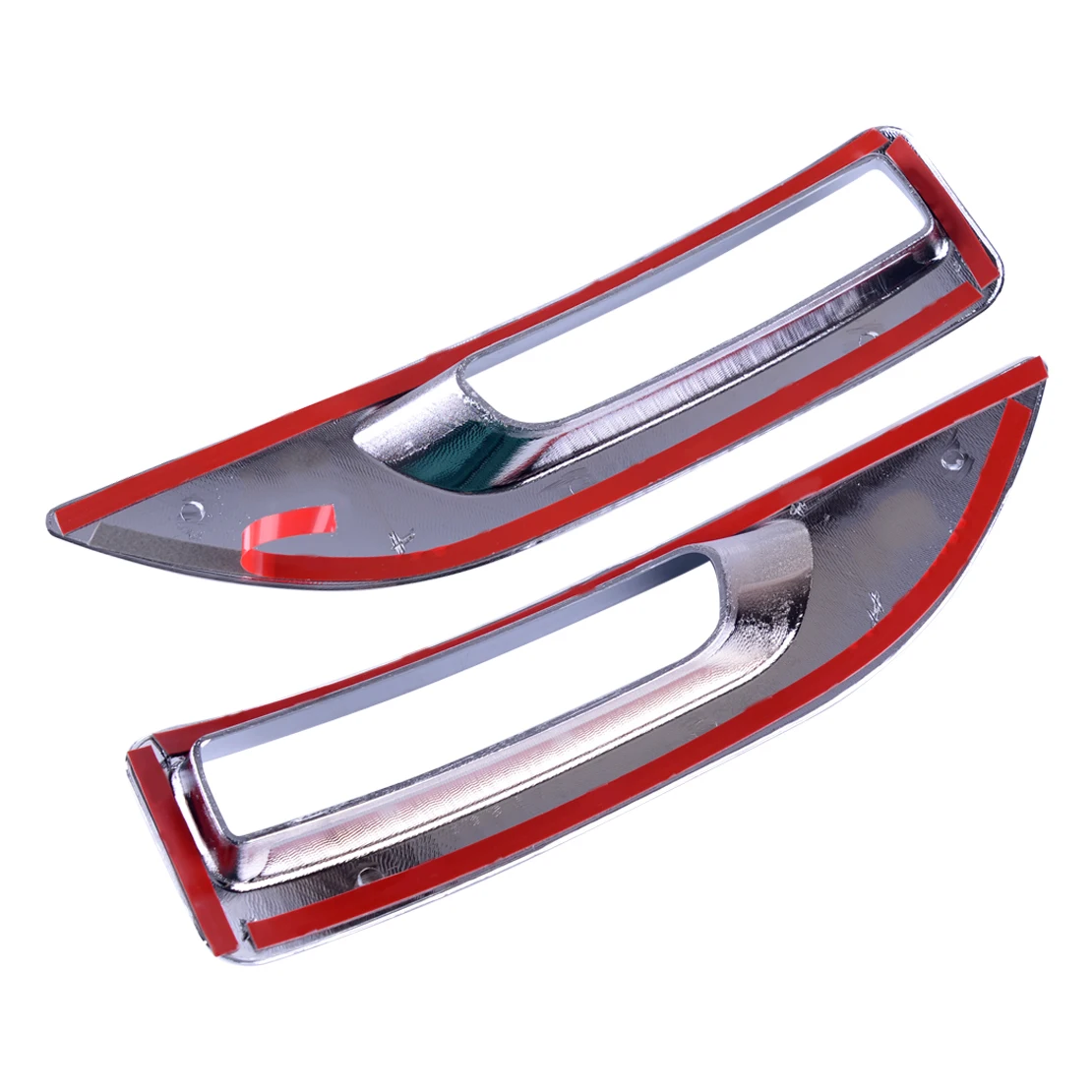 DWCX 2pcs Plastic Silver Rear Bumper Chrome Fog Light Lamp Trim Molding Cover Frame Fit For Nissan Sentra Sylphy 2013 2014 2015