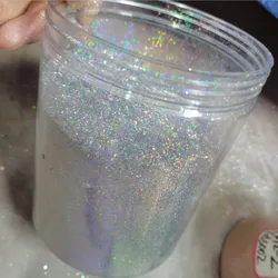 10g/Bag 0.2mm Holographic Laser Silver Glitter Powder 1/128 Manicure Shiny Sparkle Chrome Pigment Dust UV Gel Nail Art Glitters